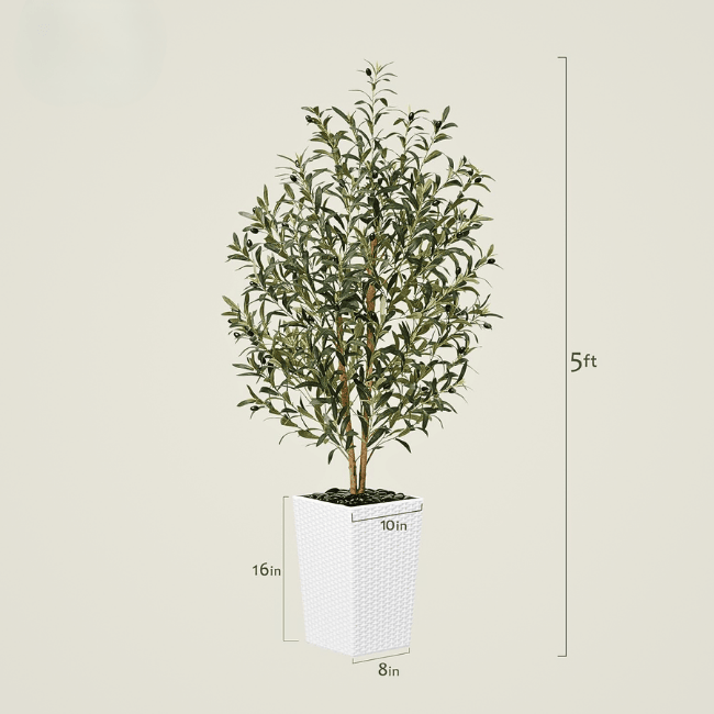 Artificial Olive Tree 5FT Faux Olive Tree with Adjustable Branches