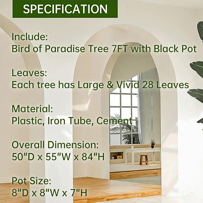 Artificial Bird of Paradise Tree 7FT Tall, Deluxe Faux Tropical Banana Plant with 28 Realistic Leaves