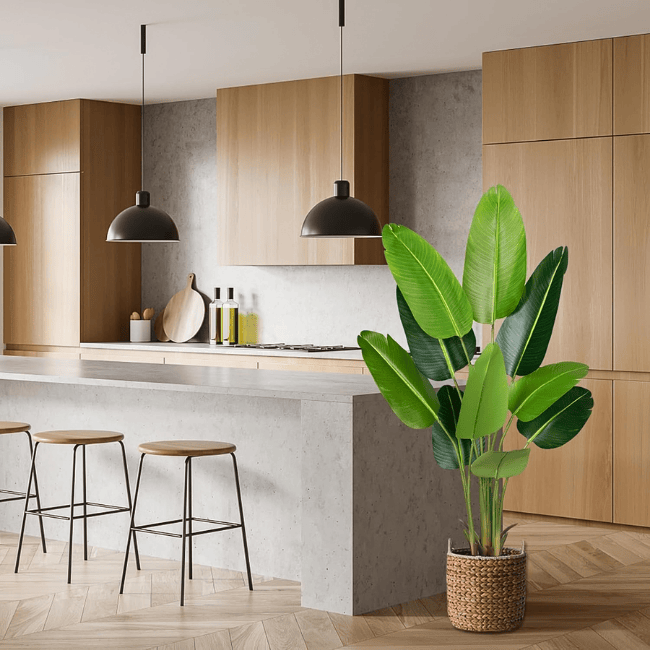 Artificial Bird of Paradise Plant 5.2Ft Fake Tropical Palm Tree