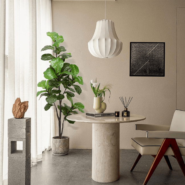 6FT Artificial Fiddle Leaf Fig Tree – Faux Ficus Lyrata in Pot for Indoor