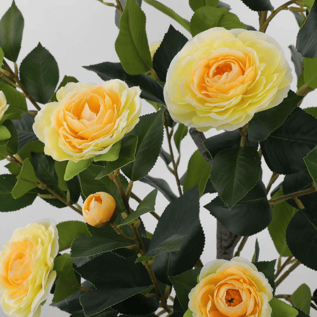 2-Pack Artificial Camellia Trees – 35" Real-Touch Flowering Plants