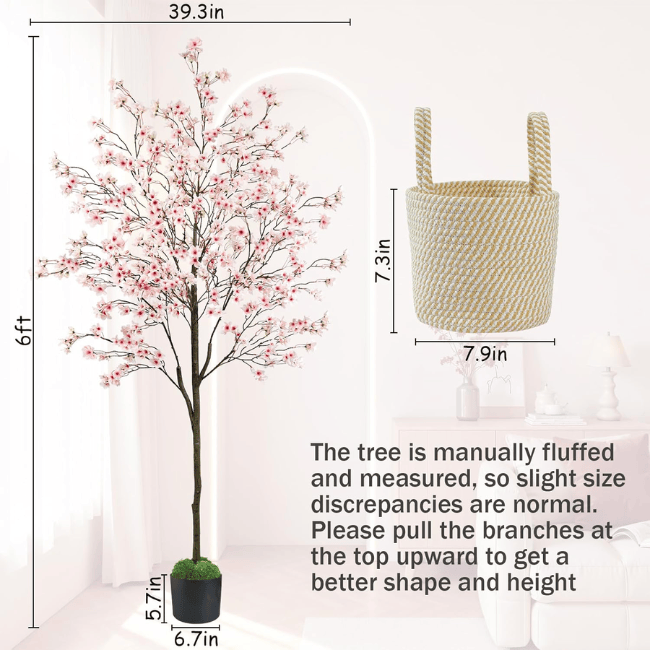Cherry Blossom Artificial Tree – Real-Trunk Sakura Design
