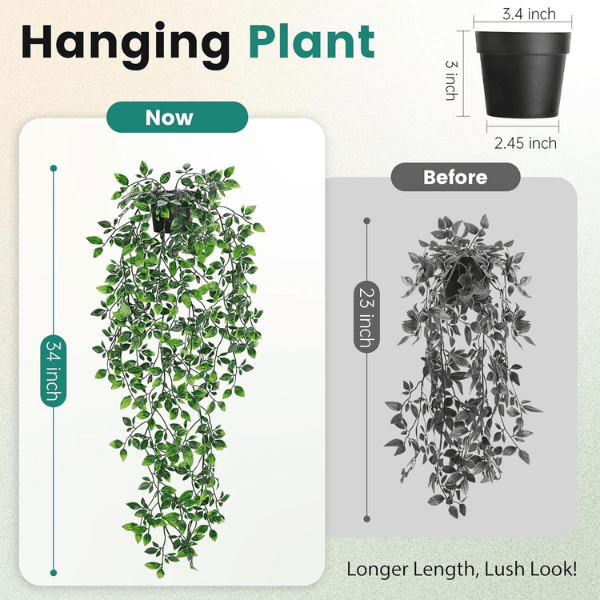 34" Artificial Hanging Vine Plant