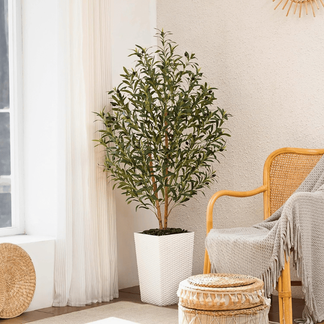 Artificial Olive Tree 5FT Faux Olive Tree with Adjustable Branches