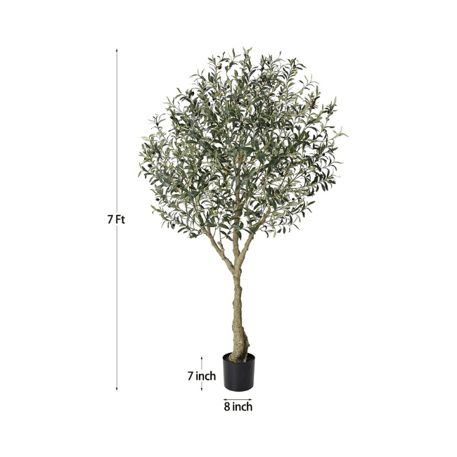 Artificial Olive Tree 7FT Tall Faux Olive Tree with Lifelike Fruits