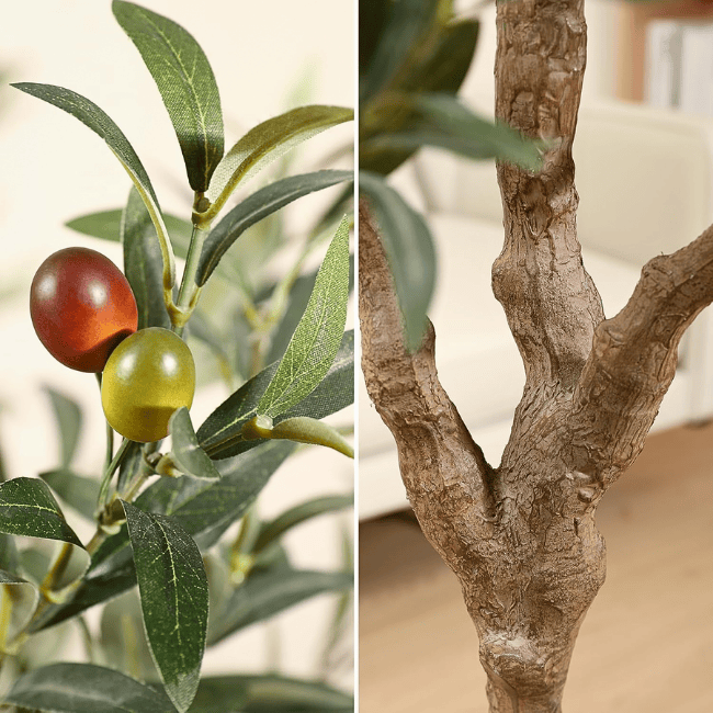 Artificial Olive Tree 7FT Tall Faux Olive Tree with Lifelike Fruits