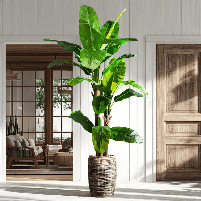 Artificial Banana Tree 7.2FT Tall Faux Tropical Banana Palm with Realistic Leaves