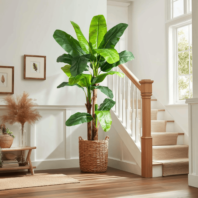 Artificial Banana Tree 7.2FT Tall Faux Tropical Banana Palm with Realistic Leaves