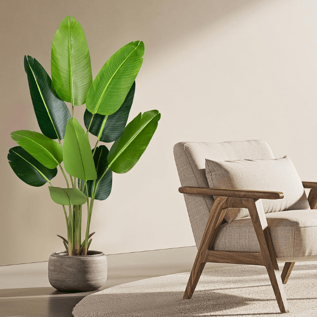 Artificial Bird of Paradise Plant 5.2Ft Fake Tropical Palm Tree
