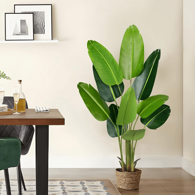 Artificial Bird of Paradise Plant 5.2Ft Fake Tropical Palm Tree