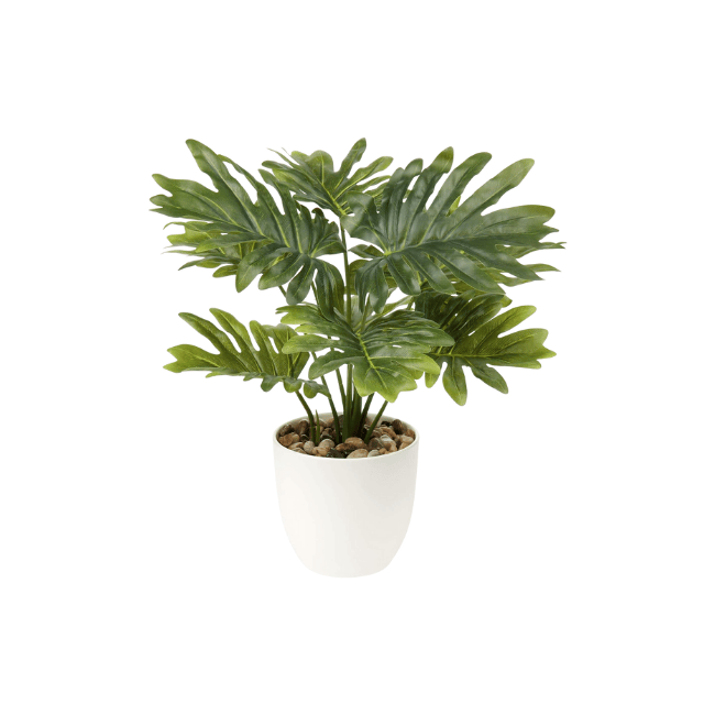 18-Inch Artificial Monstera Plant in White Pot