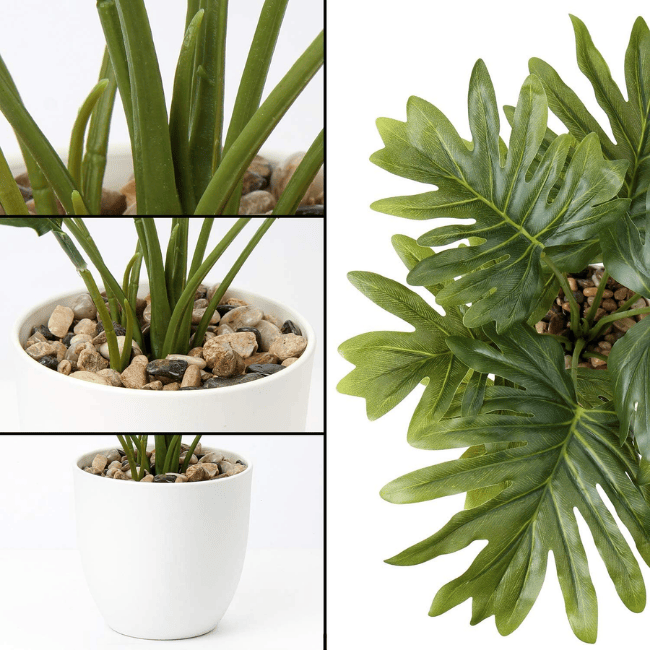 18-Inch Artificial Monstera Plant in White Pot