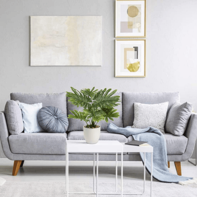 18-Inch Artificial Monstera Plant in White Pot