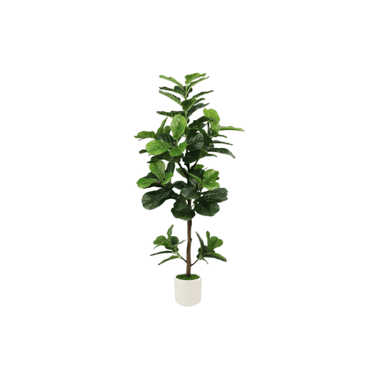 5FT Artificial Fiddle Leaf Fig Tree with White Planter