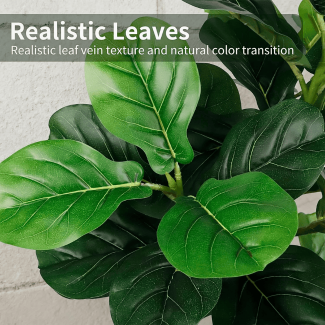 5FT Artificial Fiddle Leaf Fig Tree with White Planter