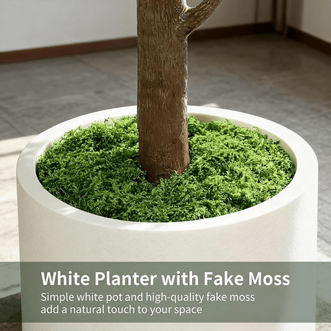 5FT Artificial Fiddle Leaf Fig Tree with White Planter