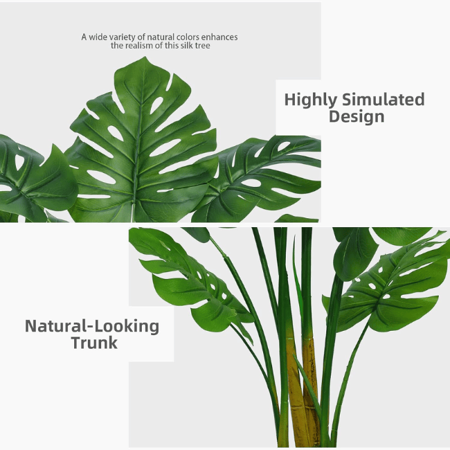5FT Artificial Monstera Deliciosa Tree – Large Realistic Swiss Cheese Floor Plant