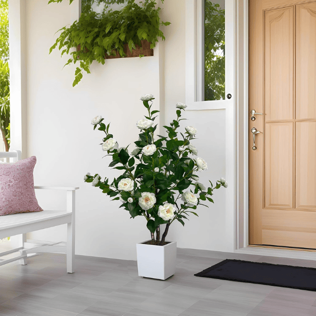 Artificial Camellia Flowering Tree – Vibrant Silk-Style Blooms & Lush Foliage