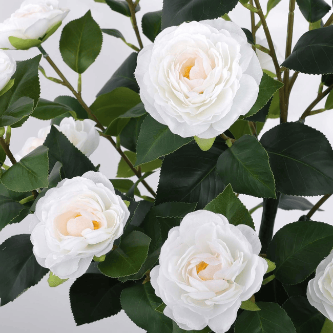 2-Pack Artificial Camellia Trees – 35" Real-Touch Flowering Plants