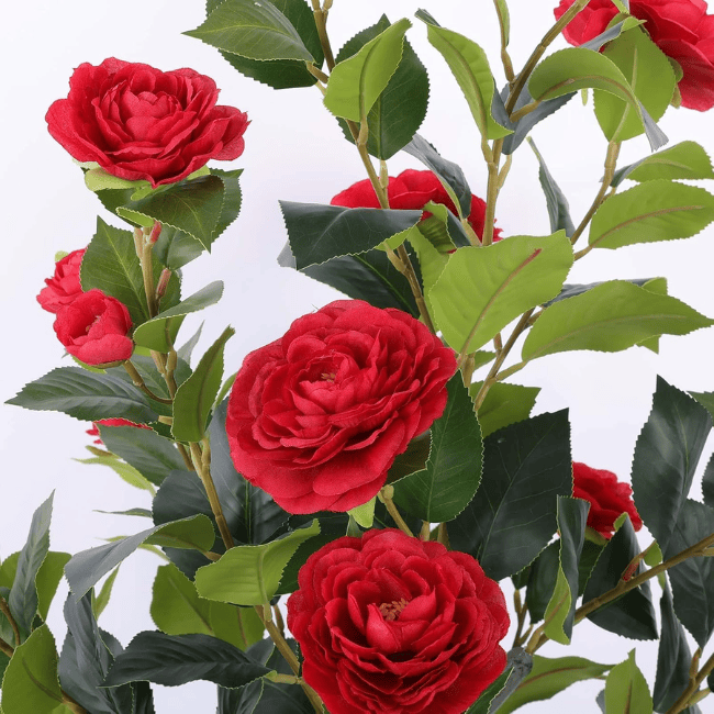 2-Pack Artificial Camellia Trees – 35" Real-Touch Flowering Plants