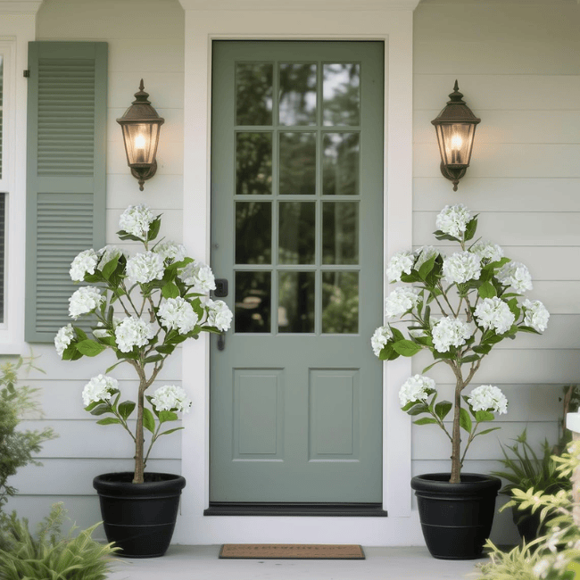 5FT White Hydrangea Artificial Tree – Real-Touch Silk Floral Design