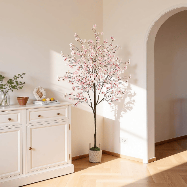 Cherry Blossom Artificial Tree – Real-Trunk Sakura Design