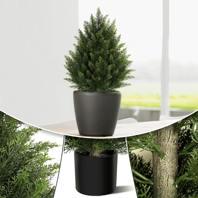 Realistic Outdoor Artificial Cedar Topiary – UV-Resistant Faux Evergreen Shrub