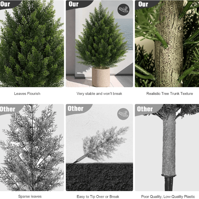 Realistic Outdoor Artificial Cedar Topiary – UV-Resistant Faux Evergreen Shrub