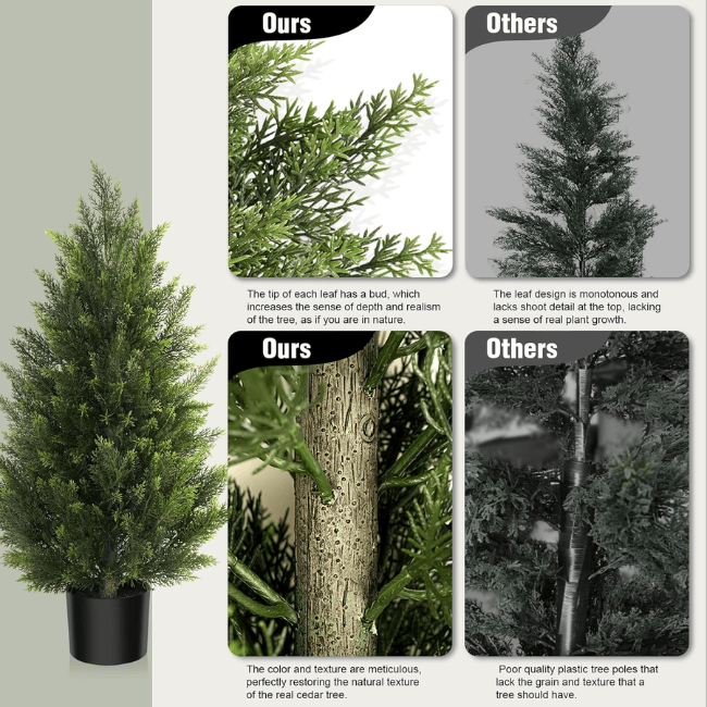 Realistic Outdoor Artificial Cedar Topiary – UV-Resistant Faux Evergreen Shrub