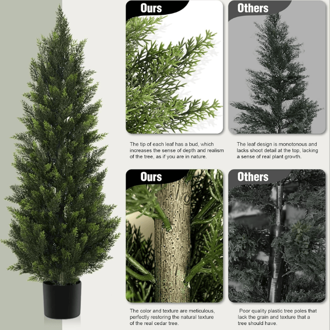 Realistic Outdoor Artificial Cedar Topiary – UV-Resistant Faux Evergreen Shrub