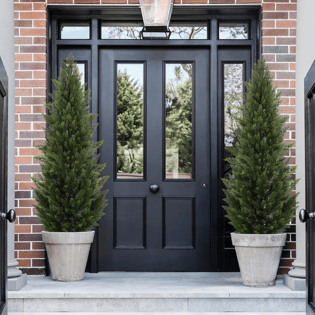 Realistic Outdoor Artificial Cedar Topiary – UV-Resistant Faux Evergreen Shrub
