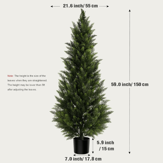 Realistic Outdoor Artificial Cedar Topiary – UV-Resistant Faux Evergreen Shrub