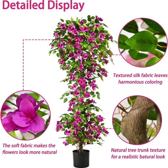 Realistic Artificial Bougainvillea Tree – Vibrant Silk Floral Plant